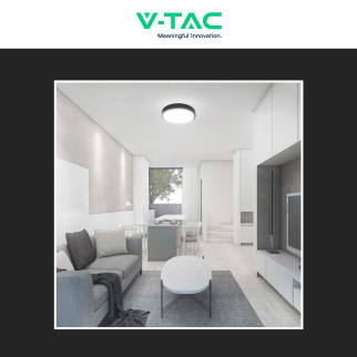 VT-8618 Plafoniera LED Rotonda 18W SMD IP44 Colore Nero V-Tac