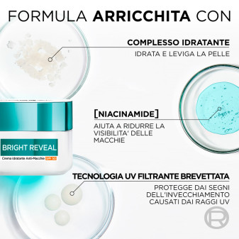 Bright Reveal Crema Viso Idratante Anti-Macchie SPF 50 L'Oréal Paris