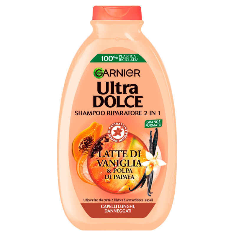 Garnier Ultra Dolce Shampoo Riparatore 2in1 con Latte di Vaniglia