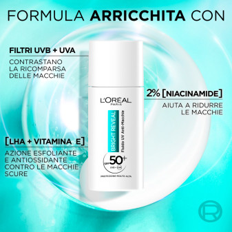 Bright Reveal Fluido UV Anti-Macchie SPF 50+ L'Oréal Paris