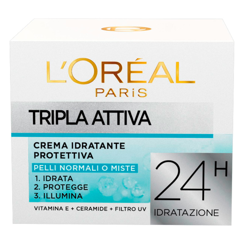 Tripla Attiva Crema Viso Idratante Pelli Normali o Miste L'Oréal Paris
