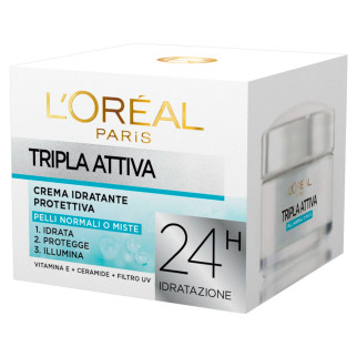 Tripla Attiva Crema Viso Idratante Pelli Normali o Miste L'Oréal Paris