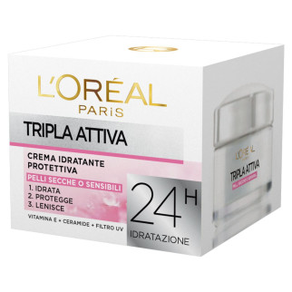 Tripla Attiva Crema Idratante Pelli Secche o Sensibili L'Oréal Paris