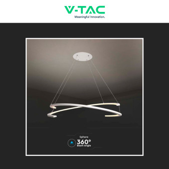 V-Tac VT-7908 Lampadario LED a Sospensione 48W SMD Dimmerabile Bianco