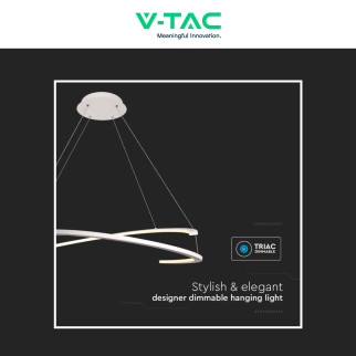 V-Tac VT-7908 Lampadario LED a Sospensione 48W SMD Dimmerabile Bianco