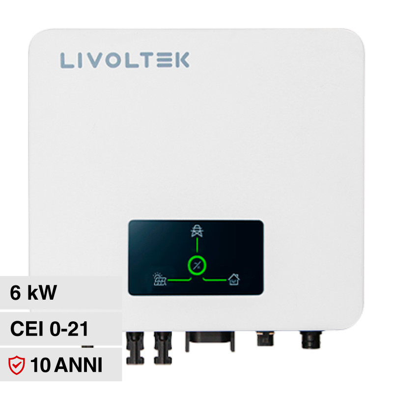 Livoltek Inverter Monofase On-Grid 6kW IP65 CEI 0-21