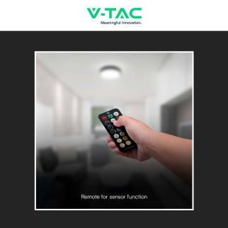 VT-8618S Plafoniera LED Rotonda 18W SMD IP44 Colore Nero V-Tac