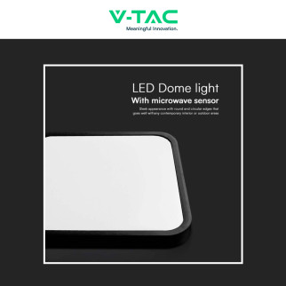 VT-8618S Plafoniera LED Quadrata 18W SMD IP44 Colore Nero V-Tac