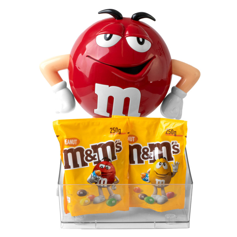 Espositore da Banco Rosso 38cm con vano Removibile e 500gr di M&M's