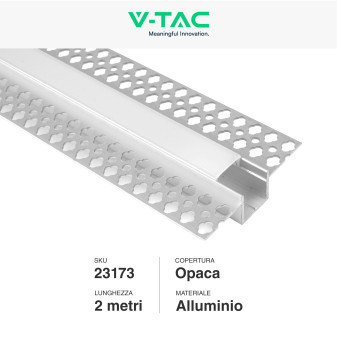 VT-8201 Profilo in Alluminio da 2m a Scomparsa per Strisce LED V-Tac