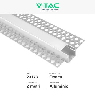 VT-8201 Profilo in Alluminio da 2m a Scomparsa per Strisce LED V-Tac