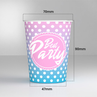 25 Bicchieri in Carta Biodegradabile Fantasia Best Party da 200ml