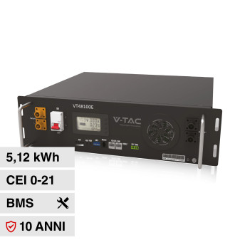 VT48100E-P2 Accumulatore 5,12kWh Impianti Fotovoltaici CEI 0-21 V-Tac