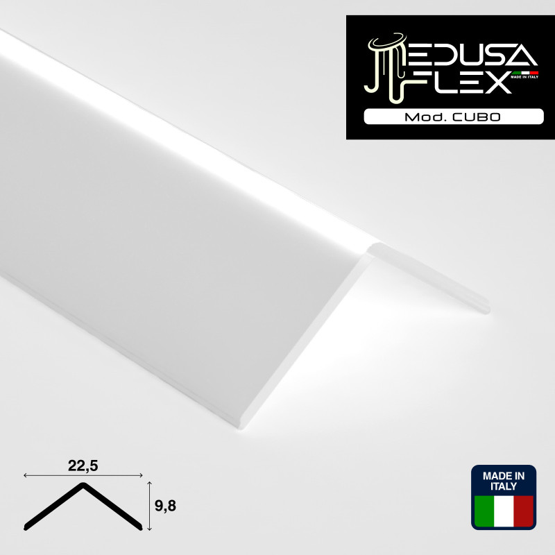 Medusaflex Cubo Copertura Opaca per Profilo Angolare in Alluminio