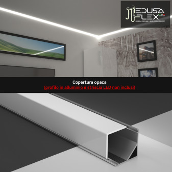 Medusaflex Cubo Copertura Opaca per Profilo Angolare in Alluminio