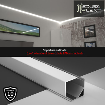 Medusaflex Cubo Copertura Satinata per Profilo Angolare in Alluminio