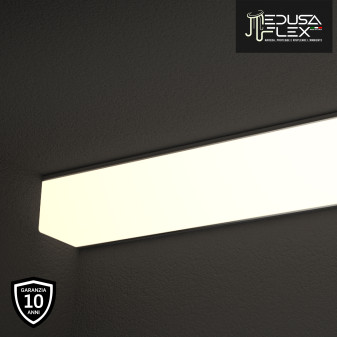 Medusaflex Cubo Copertura Nero Fumé per Profilo Angolare in Alluminio