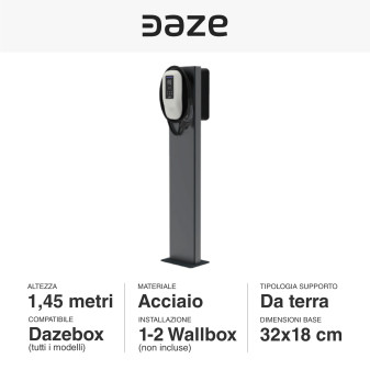 Daze Supporto da Terra in Acciaio 1 o 2 Wallbox Compatibile DazeBox