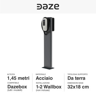 Daze Supporto da Terra in Acciaio 1 o 2 Wallbox Compatibile DazeBox