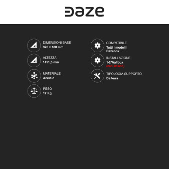 Daze Supporto da Terra in Acciaio 1 o 2 Wallbox Compatibile DazeBox