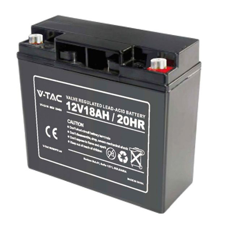 V-Tac VT-12-18 Batteria Piombo Acido 12V 18Ah - SKU 23453