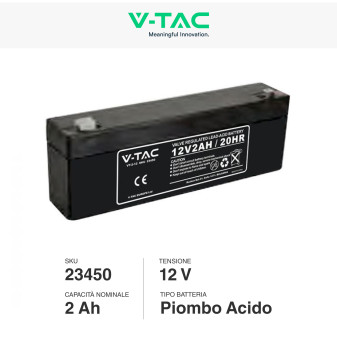 V-Tac VT-2-12 Batteria Piombo Acido 12V 2Ah - SKU 23450