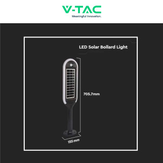 VT-945 Lampada LED Giardino 5W IP65 Sensore Pannello V-Tac