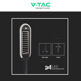 VT-945 Lampada LED Giardino 5W IP65 Sensore Pannello V-Tac