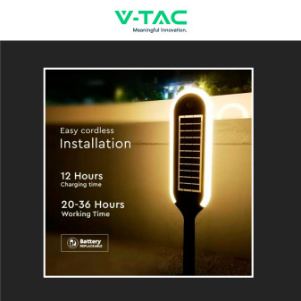 VT-945 Lampada LED Giardino 5W IP65 Sensore Pannello V-Tac