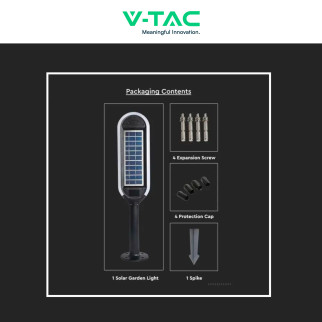 VT-945 Lampada LED Giardino 5W IP65 Sensore Pannello V-Tac