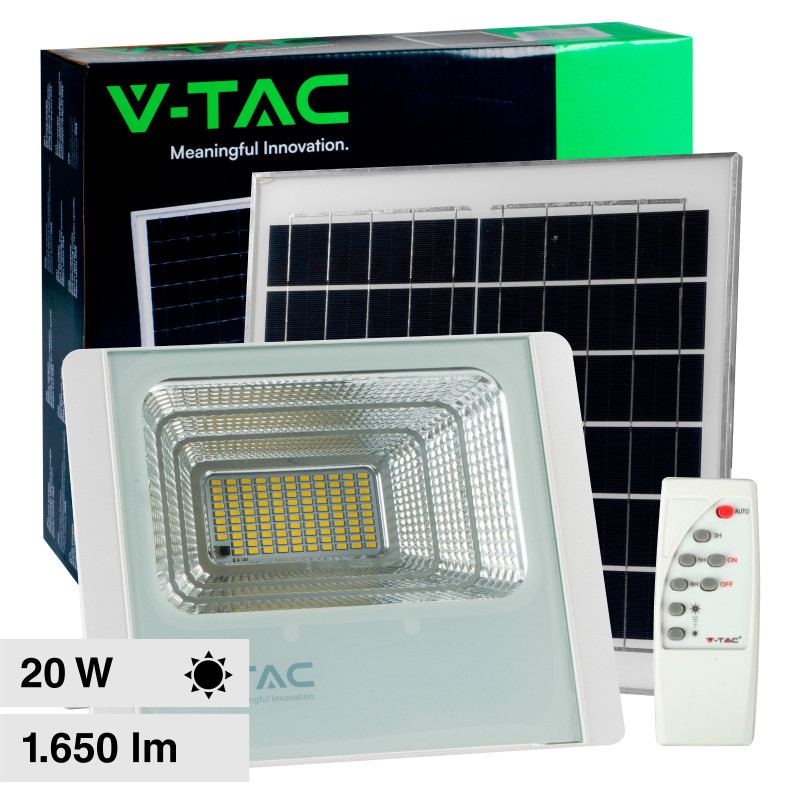 VT-60W Faro LED 20W IP65 Pannello Solare Telecomando V-Tac