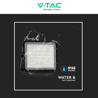 VT-80W Faro LED 10W IP65 Nero Pannello Solare e Telecomando V-Tac