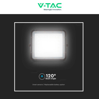 VT-80W Faro LED 10W IP65 Nero Pannello Solare e Telecomando V-Tac