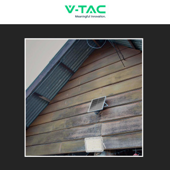 V-Tac VT-120W Faro LED 15W IP65 Bianco Pannello Solare e Telecomando