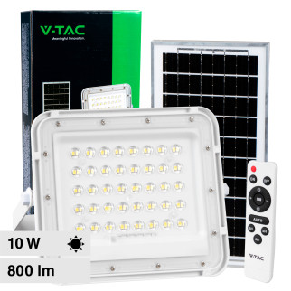 VT-80W Faro LED 10W IP65 Bianco Pannello Solare e Telecomando V-Tac