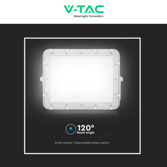 V-Tac VT-120W Faro LED 15W IP65 Bianco Pannello Solare e Telecomando