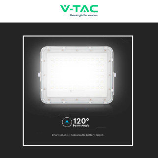 V-Tac VT-120W Faro LED 15W IP65 Bianco Pannello Solare e Telecomando
