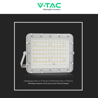 V-Tac VT-120W Faro LED 15W IP65 Bianco Pannello Solare e Telecomando