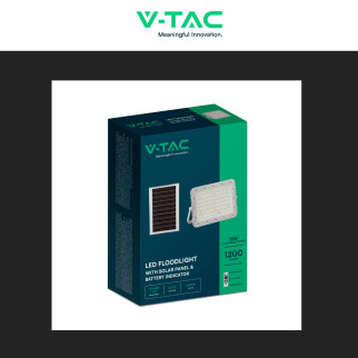 V-Tac VT-120W Faro LED 15W IP65 Bianco Pannello Solare e Telecomando