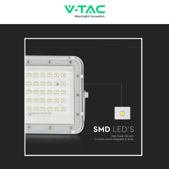 VT-80W Faro LED 10W IP65 Bianco Pannello Solare e Telecomando V-Tac
