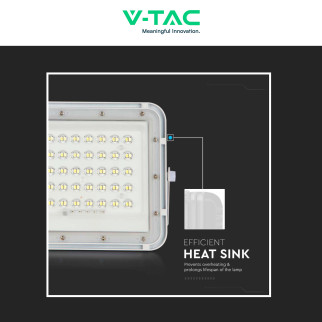 VT-80W Faro LED 10W IP65 Bianco Pannello Solare e Telecomando V-Tac