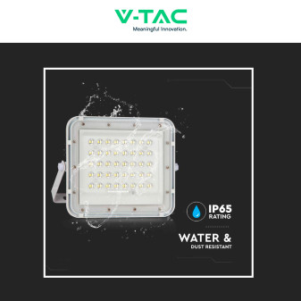 VT-80W Faro LED 10W IP65 Bianco Pannello Solare e Telecomando V-Tac