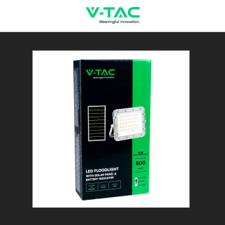 VT-80W Faro LED 10W IP65 Bianco Pannello Solare e Telecomando V-Tac