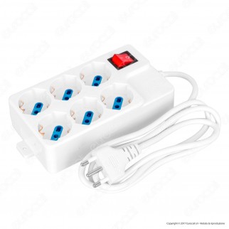 CFG Multipresa 6 Posti Colore Bianco con Interruttore