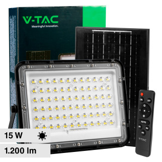 V-Tac VT-120W Faro LED 15W IP65 Nero Pannello e Telecomando