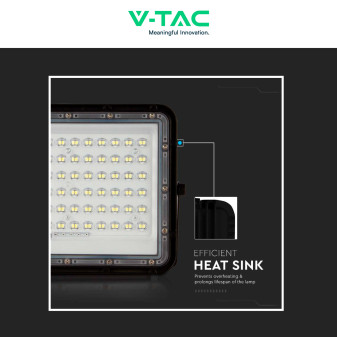 V-Tac VT-120W Faro LED 15W IP65 Nero Pannello e Telecomando