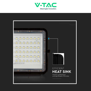 V-Tac VT-120W Faro LED 15W IP65 Nero Pannello e Telecomando