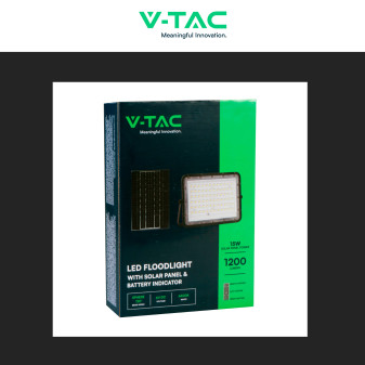 V-Tac VT-120W Faro LED 15W IP65 Nero Pannello e Telecomando
