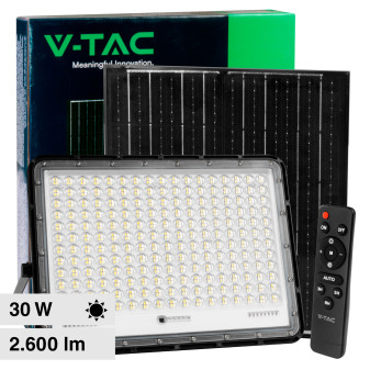 VT-240W Faro LED 30W IP65 Pannello Solare Telecomando Nero V-Tac