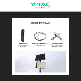 VT-240W Faro LED 30W IP65 Pannello Solare Telecomando Nero V-Tac